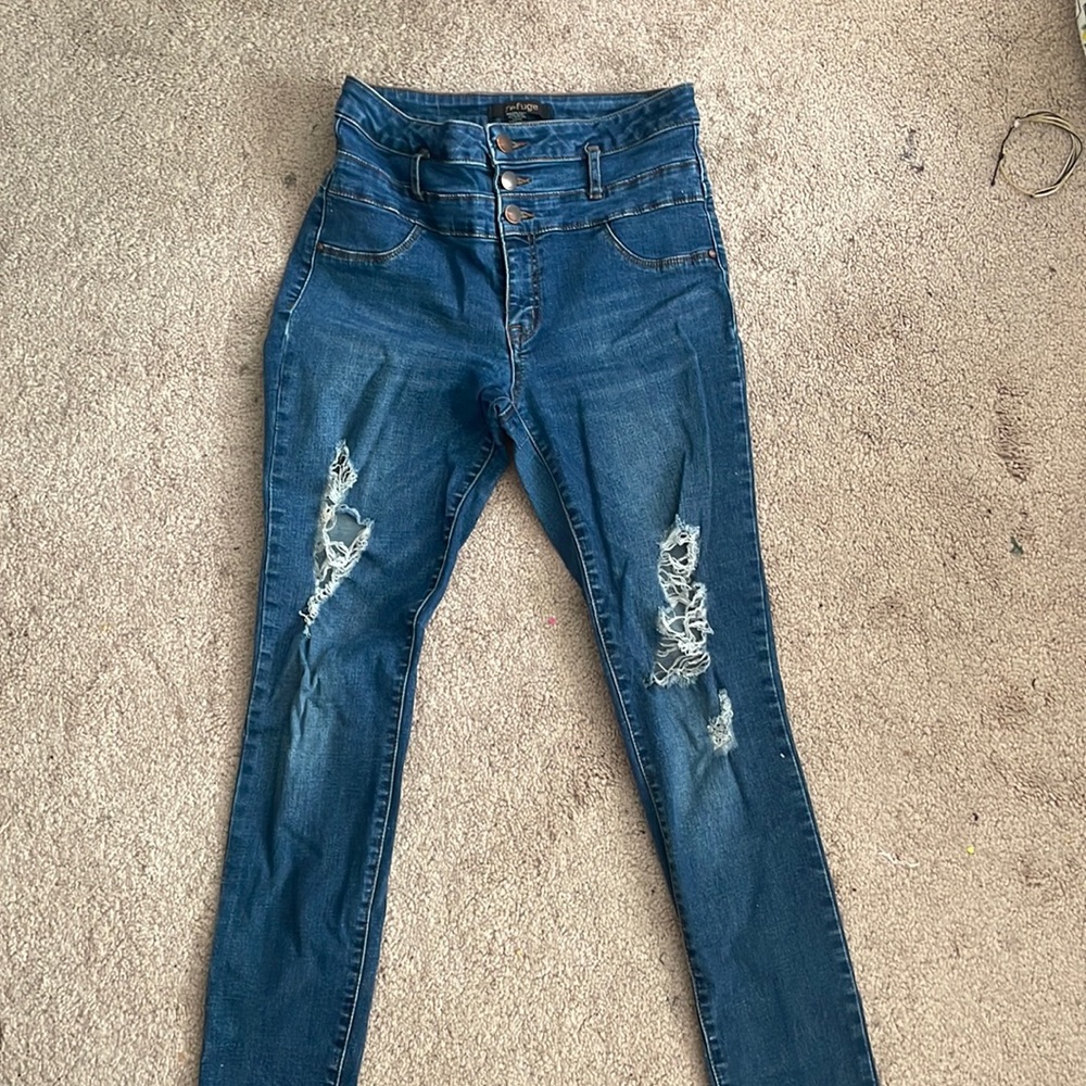 Refuge Blue Skinny Jeans High rise